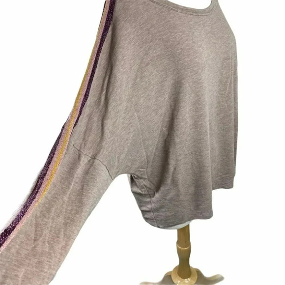 Threads4thought S Tan‎ sweatshirt w/racer stripes - Picture 4 of 7